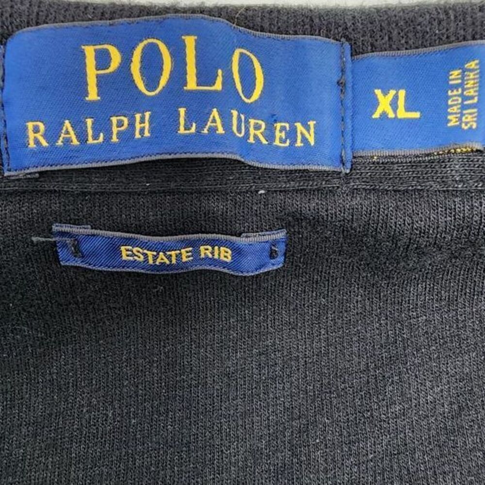 Polo‎ Ralph Lauren Sweater Men's XL Estate Rib 1/4 Zip Pullover Black - Picture 6 of 7